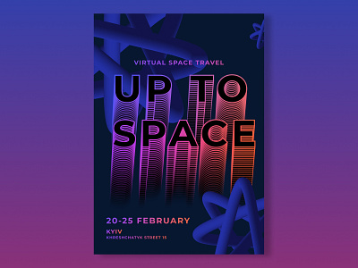 Up to Space. Posterdesign animation blender blending branding figma graphic design illustration inspiration logo motion graphics poster posterdesign space ui virtualspace