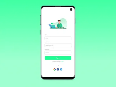 Registration screen for e-Learning App #DailyUI app app registration screen app screen app ui daily ui design dribbble e learning app register signup signup screen ui ui design user interface ux