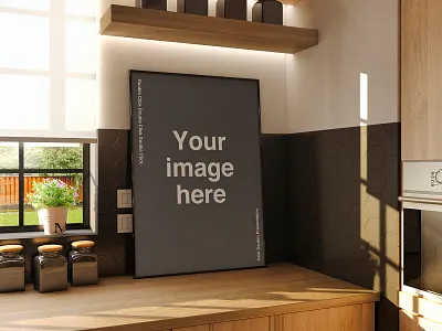 Kitchen Poster Mockups cuisine dinner drink eat food graphic design kitchen mockup photo photoshop poster print proesentation psd room table