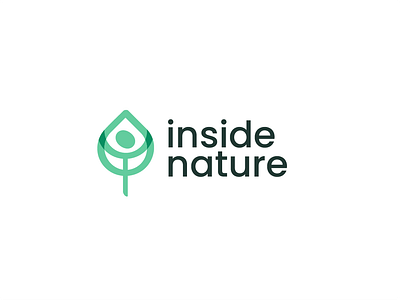 inside nature beauty cosmetic creative eco green happy human leaf logo minimal natural nature organic simple