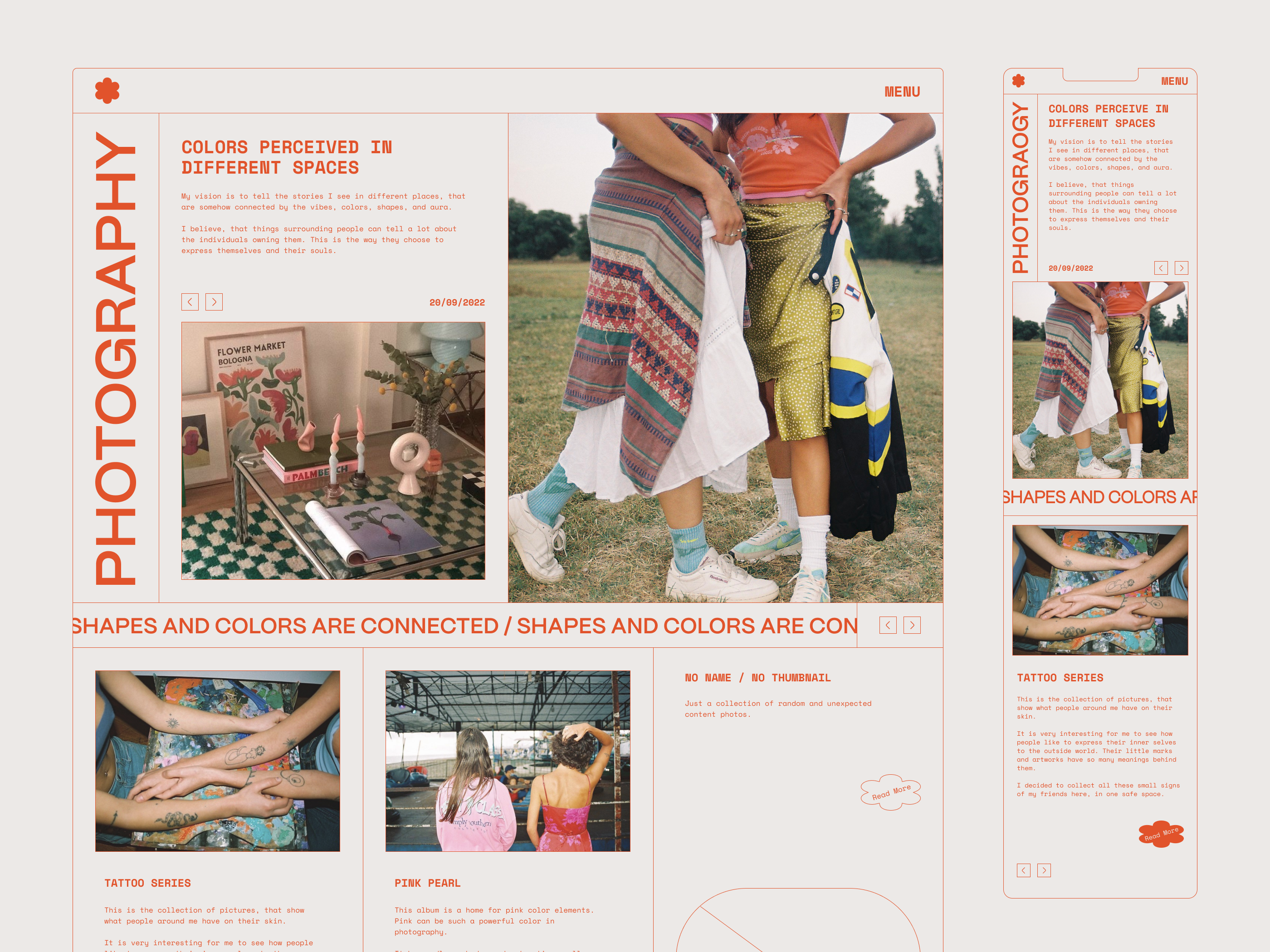 Portfolio Concept for Photographers landing page responsive ui ux