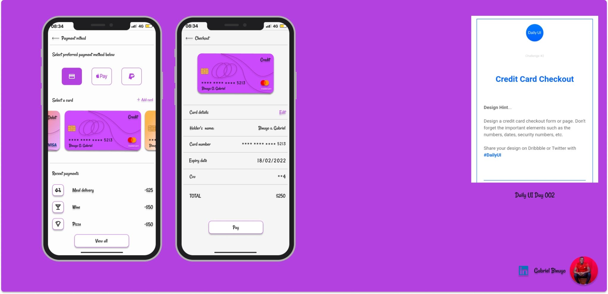 Checkout page, daily ui day 002 app branding dailyui design icon illustration logo typography ui ux vector