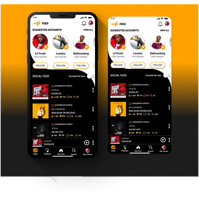 Audiomack UI app audiomack branding design icon illustration logo typography ui ux vector