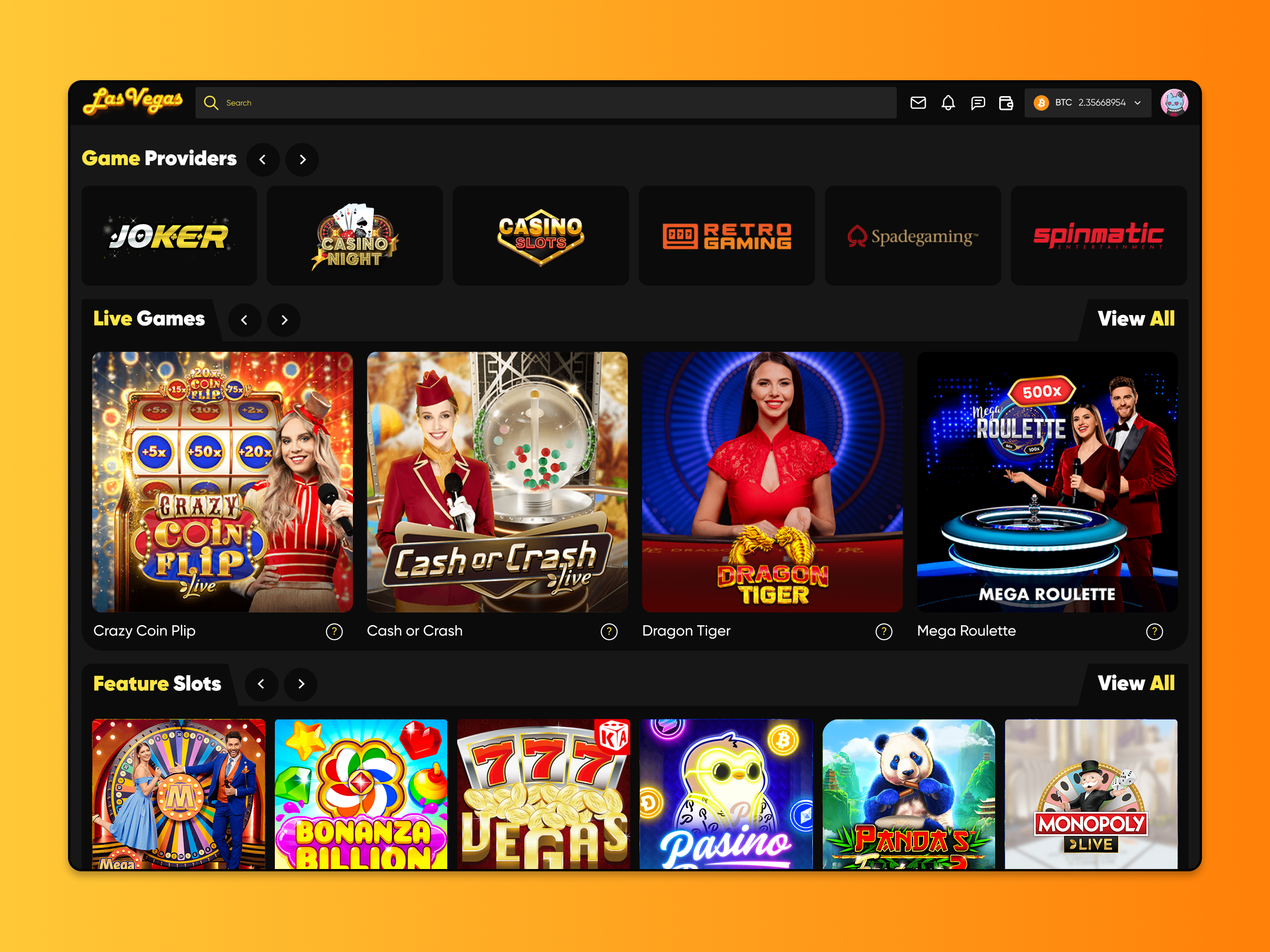 Web Game App – Online Casino on Behance