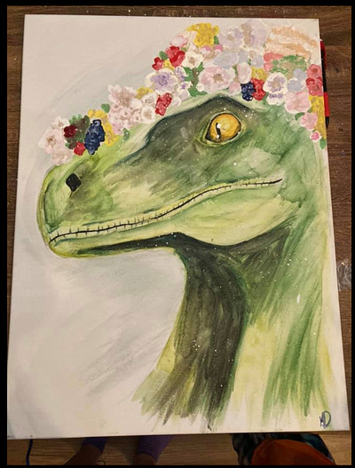 dino floral illustration