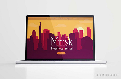 Silhouette background for a car rental website in Minsk background branding design graphic design illustration minsk vector web