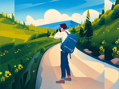Traveller branding character design color design gradient color homepage illustration ui vector