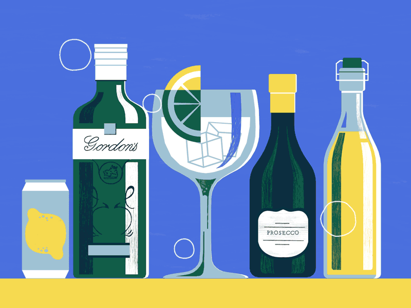 Gin animation digital editorial folioart foliolab gif illustration michael driver