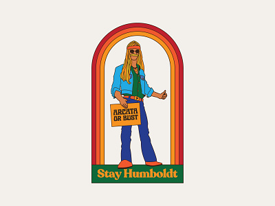 ✌️🍄 Stay Humboldt 🍄✌️ 1970s apparel branding california design flat hippie illustration outdoors psychedelics psylocibin retro spot illustration ui vector vintage