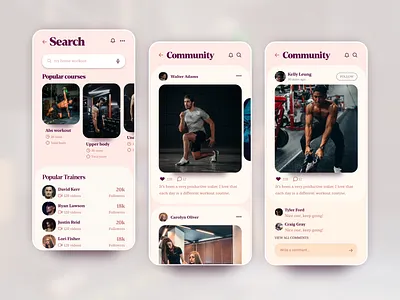 Good fitter - Community app design application colored design illustration mobile mobile app mobile design ui ux web web design