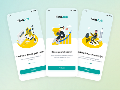 FindJob App Splash Screen UI app design app ui branding design dribbble find job find job app findjob fintech illustration landing page logo nsakibux splash screen ui ui design vector