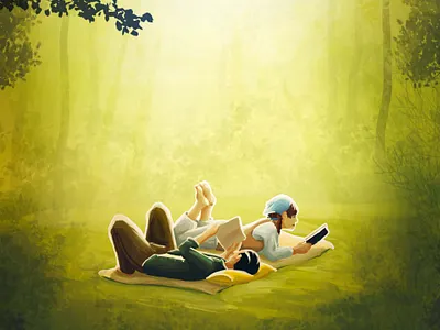 Meadow art charactedesign children art children book illustration cottagecore forest forestcore green illustration meadow