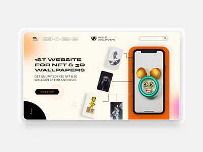 WALLO WALLPAPER 3d minimalism nft ui ui design uiux design ux ux design web design web3 design