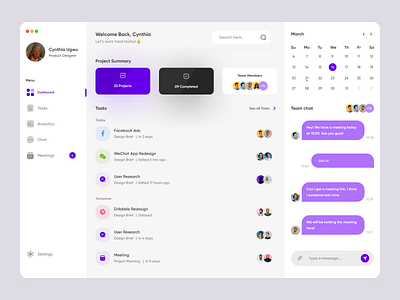 Project Management Dashboard dashboard design project ui uiuidesign uiux uiuxdesign webapp webdesign