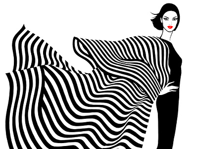 Luxe digital dress fashion folioart illustration jason brooks luxury woman