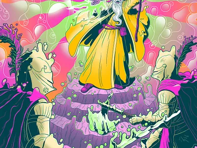 Goose Show Poster fantasy gigposter illustration knight lava lamp poster psychedelic screenprint showposter wizard