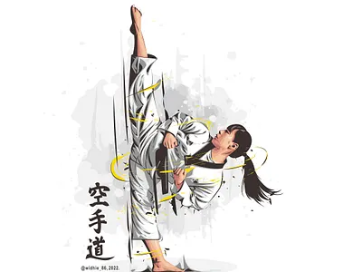 Cute Fighter coreldraw fighter illustration indonesia karate lineart portrait taekwondo vector