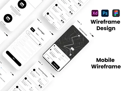 Wireframe Mobile App UI/UX Design | Adobe XD adobe xd app ui app wireframe app wireframing balsamiq wireframe clean design figma graphic design layout design mockup tupography ui design ui wireframe uiux wireframes wireframing