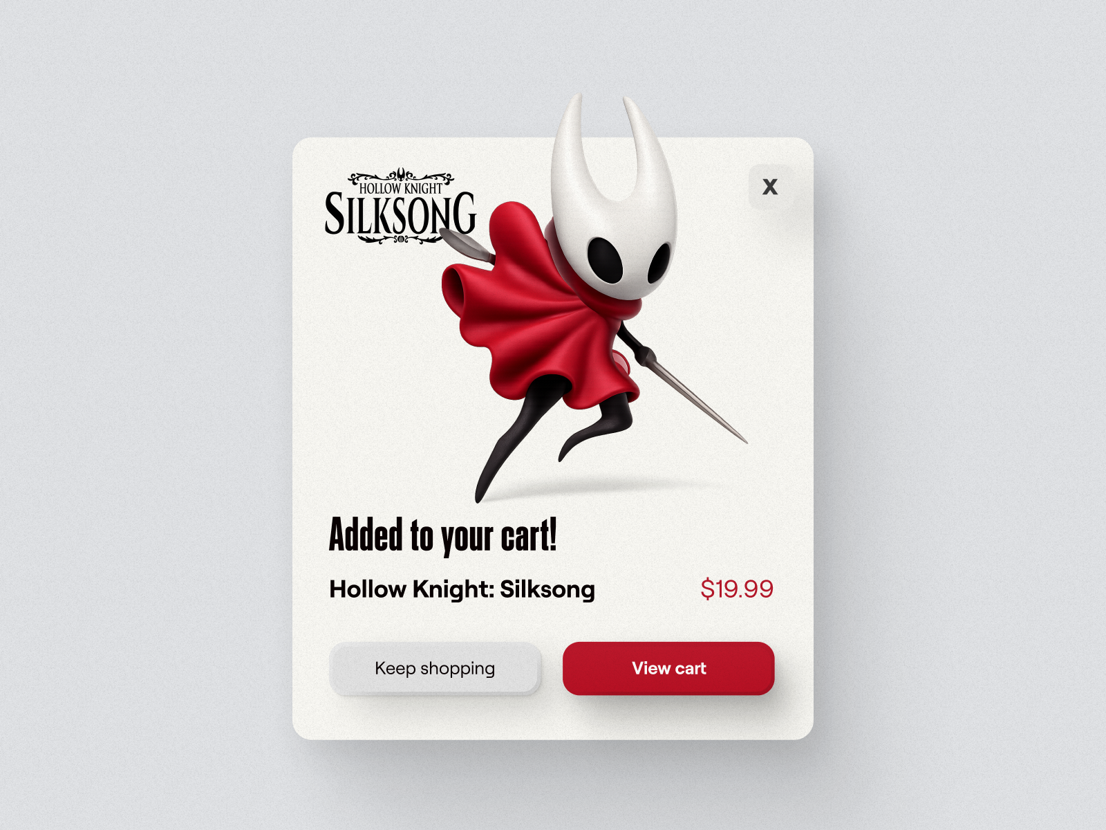 Pop-Up / Overlay | Daily UI 016 3d dailyui016 figma game overlay painting perplexity popup silksong ui webdesign