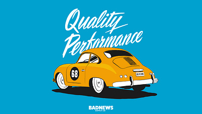 Badnews Supply - Quality Performance badnews supply design illustration minneapolis minnesota motorsport performance porsche sportscar typography vector vintage