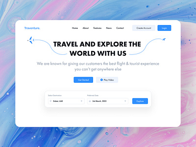 Travel Website Landing Page ✈️ blockchain concept design ethereum figma home page landing landing page landingpage redesign relaxation responsive social tourist travel web web page web3 website website design