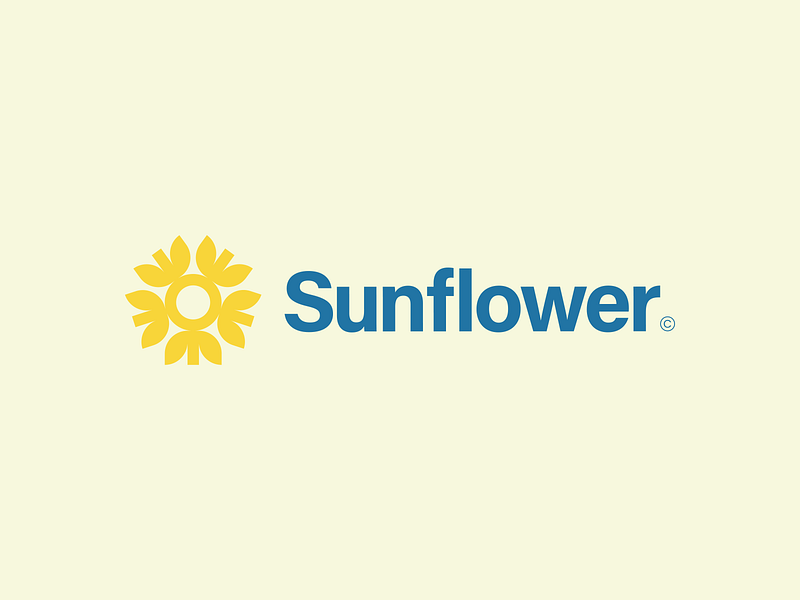 Sunflower Logo acumin brand brandidentity branding clean design floral identitydesign illustrator logo logomark logotype mark minimal pattern summer sunflower swiss vector