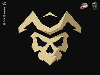 Prince Albert Raiders Pirate Special Event Logo brand chl hockey junior hockey logo pirate prince albert raiders skull whl