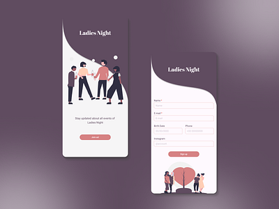 Ladies Night 001 app dailyui minimal ui