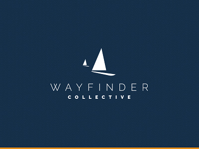 Wayfinder Logo aquatic boat boats christian hobie cat logo logo design minimal missionary missions missions org non profit sail sailboat sailing ship voyage wayfinder