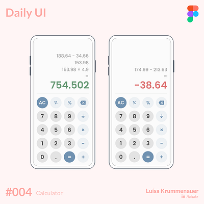 Calculator - Mobile 004 app calculator daily ui dailyui design figma maths mobile numbers ui