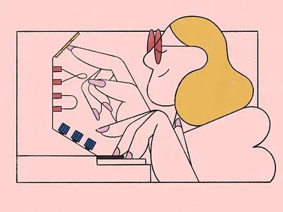 Synthesizer 2d 2d design animation character character design design drawing illustration illustrator ink keyboard louis wes motion design motion graphics music outline sketch style frame synth synthesizer