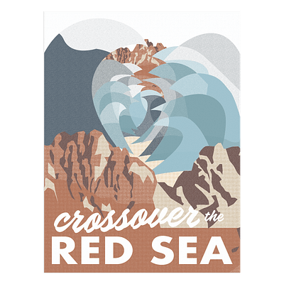 Bible Tourism - Red Sea bible church design exodus illustration israel moses poster red sea visual theology