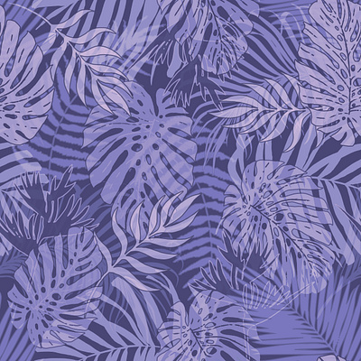 Very peri tropics seamless pattern background decorative design graphic design illustration monstera seamless pattern textile design very peri