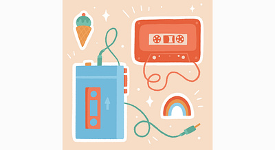Retro stickers art drawing hand drawn illustration retro
