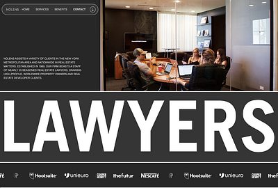 Nolens Lawyers - Editorial landing page brutalism design editorial fashion landing page lawyer website design