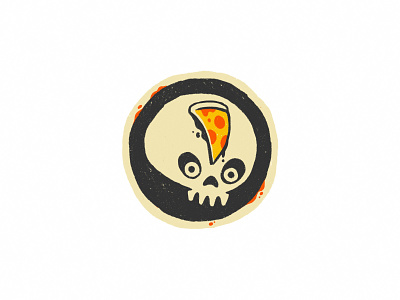 4244 - Cult Boy blood branding cult design food funny halloween handmade illustration ipad pro logo pizza procreate sauce scary skull slice sticker