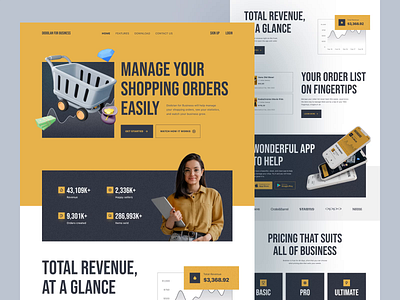 Dodolan for Business, Seller Dashboard Landing Page 3d analytics animation chart dashboard interaction landing page motion order list sales seller seller dashboard shop statistics ui user experience user interface ux web page website