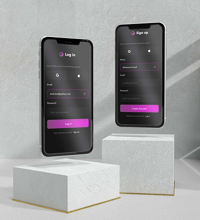 log in app branding design ui ux