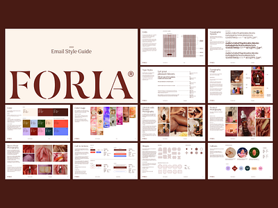 Foria Email Style Guide art direction brand design branding design system email design emails grids guidelines identity layout logo logotype style guide typography visual identity wellness women