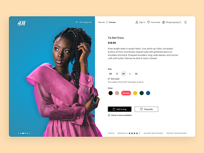 H&M Product Page clothes clothing color daily dailyui design figma hm interaction design online page product product design shop size store ui ux web page