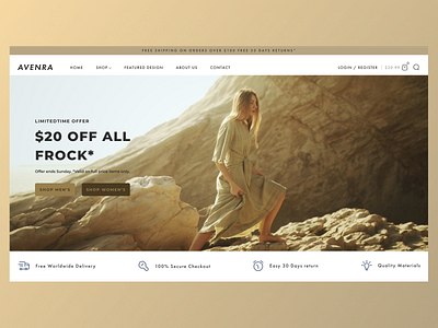 AVENRA clothes shop landing page design adobe adobexd best design branding creative figma graphic design minimal motion graphics photoshop topdesign ui ui designer user interface ux