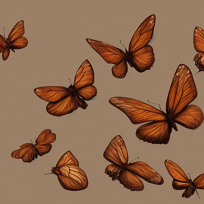 butterflies over dull sky. 3d app illustration mariposas vector