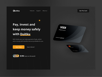 Hero - Easy Finance Landing Page banking clean design exploration finance financewebsite fintech header hero landing page savingmoney ui uidesign uiux