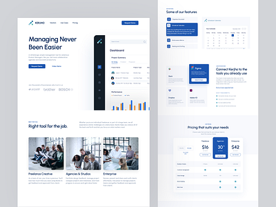 Kerjho - Saas Landing Page benefit branding clean design hero homepage identity landing landing page pricing review saas saas product ui ux web web design web page website