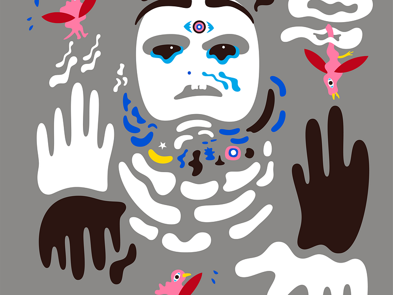 Mirror (Birdbath) art design illustration mirror