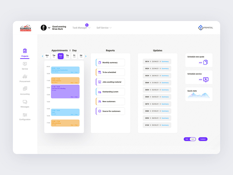 dashboard appointments app appointments calendar dashboard finance navigation reports sales tasks ui updates ux