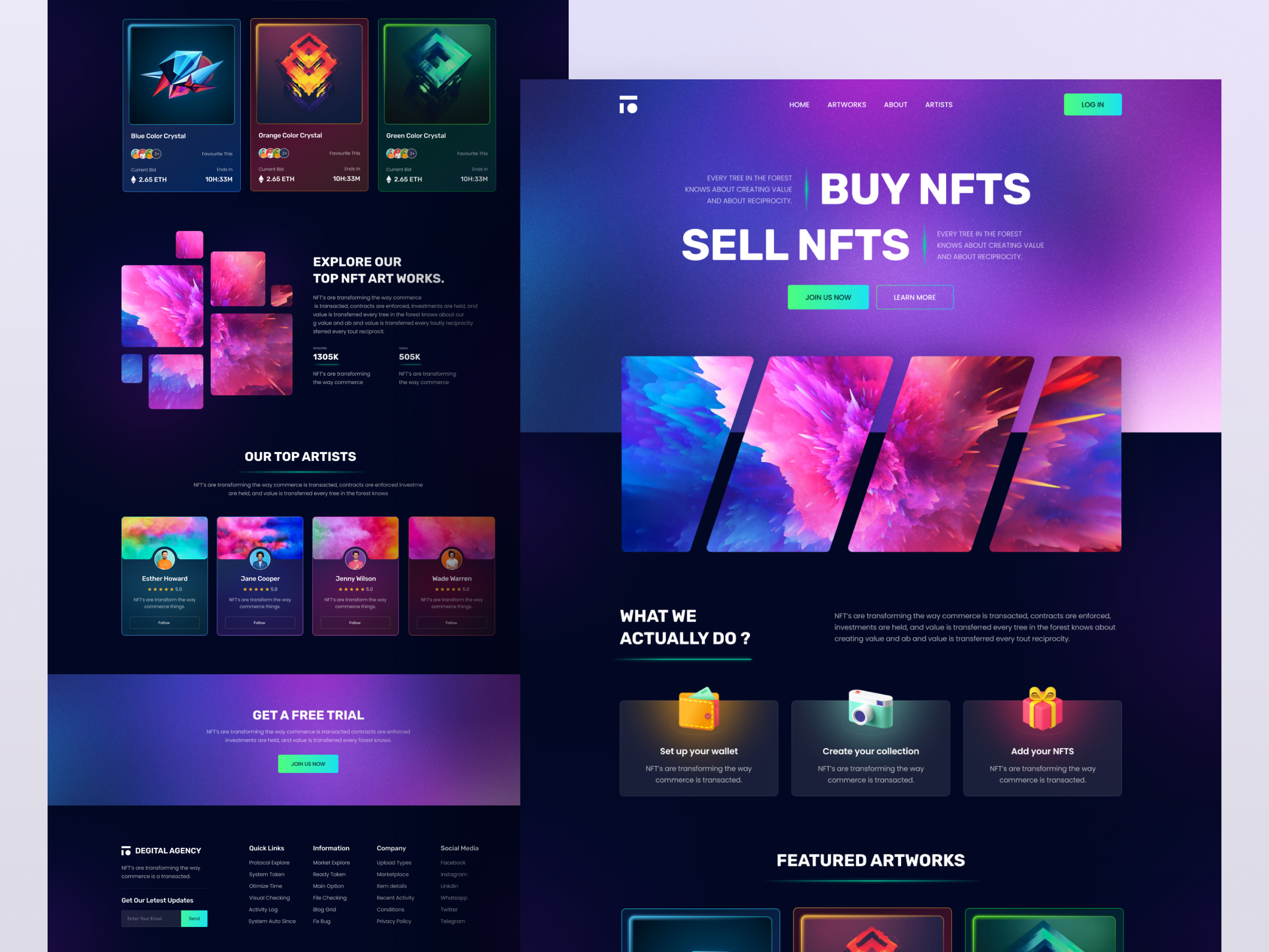 NFT Marketplace Website Design bitcoin buy cpdesign crypto crypto art cryptocurrency digital art ethereum landing page nft art nft marketplace nft revelations nfts sell token token art trending uiux virtual coin web design