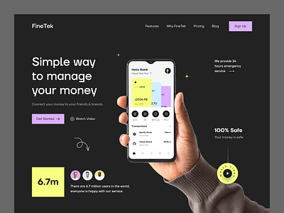 Finance Web Design banking banking website finance finance website fintech industry fintech web design fintech website landing page online bankign ui uiux ux wallet website web design web page website design