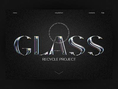 Glass Recycle Project | WebDesign | Landing Page 3d branding design effects glass grain illustration landing page modern project recycle ui web website