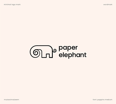 Paper Elephant abstract logo branding combination mark corporate logo design elephant elephant logo design elephant love flat logo graphic design logo mark logos minimal logo mutassimalzeem paper paper wrap powerful vector visual identity